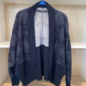 All Saints Host Open Cardigan Navy Size 10